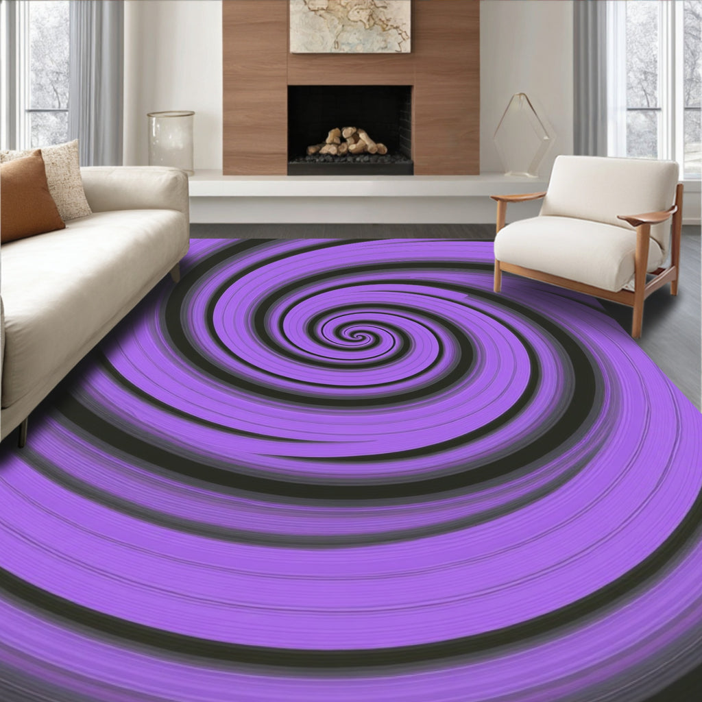 Amethyst Swirl Abstract Waves Rug