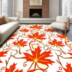 Autumn Red Maple Leaf Vine Rug