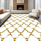 Golden Lattice Quatrefoil Repeat Rug