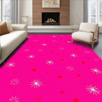 Hot Pink Starburst And Star Scatter Rug