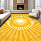 Radiant Golden Sunburst Rays Rug
