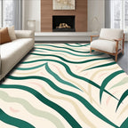 Emerald Green Wavy Abstract Serene Rug
