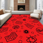 Red Journal Star Celestial Doodle Rug
