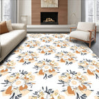 Terracotta Floral Hexagon Sketch Rug
