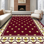 Maroon Golden Medallion Border Rug