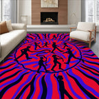 Psychedelic Human Wave Red Blue Rug