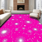 Hot Pink Starburst Whimsical Scatter Rug