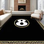 Bold Black White Number Eight Frame Rug