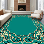 Ornate Teal and Cream Floral Arch Rug