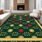 Autumn Red Yellow Starburst Collection Rug