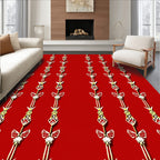 Crimson Red Ornate Vertical Medallion Rug