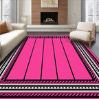 Hot Pink Vertical Stripe Geometric Rug