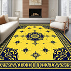 Golden Navy Mandala Medallion Rug