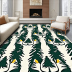 Dark Green Forest With Yellow Accent Rug