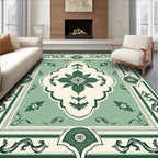 Sage Cream Floral Lattice Rug
