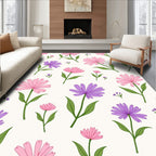 Pink Purple Daisy Garden Rug