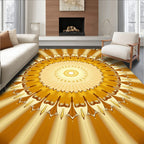 Golden Sunburst Medallion Bloom Rug