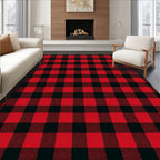 Classic Red Black Buffalo Check Plaid Rug