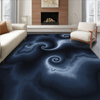 Deep Indigo Cosmic Swirl Rug