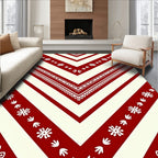 Rustic Red Chevron Folk Art Rug