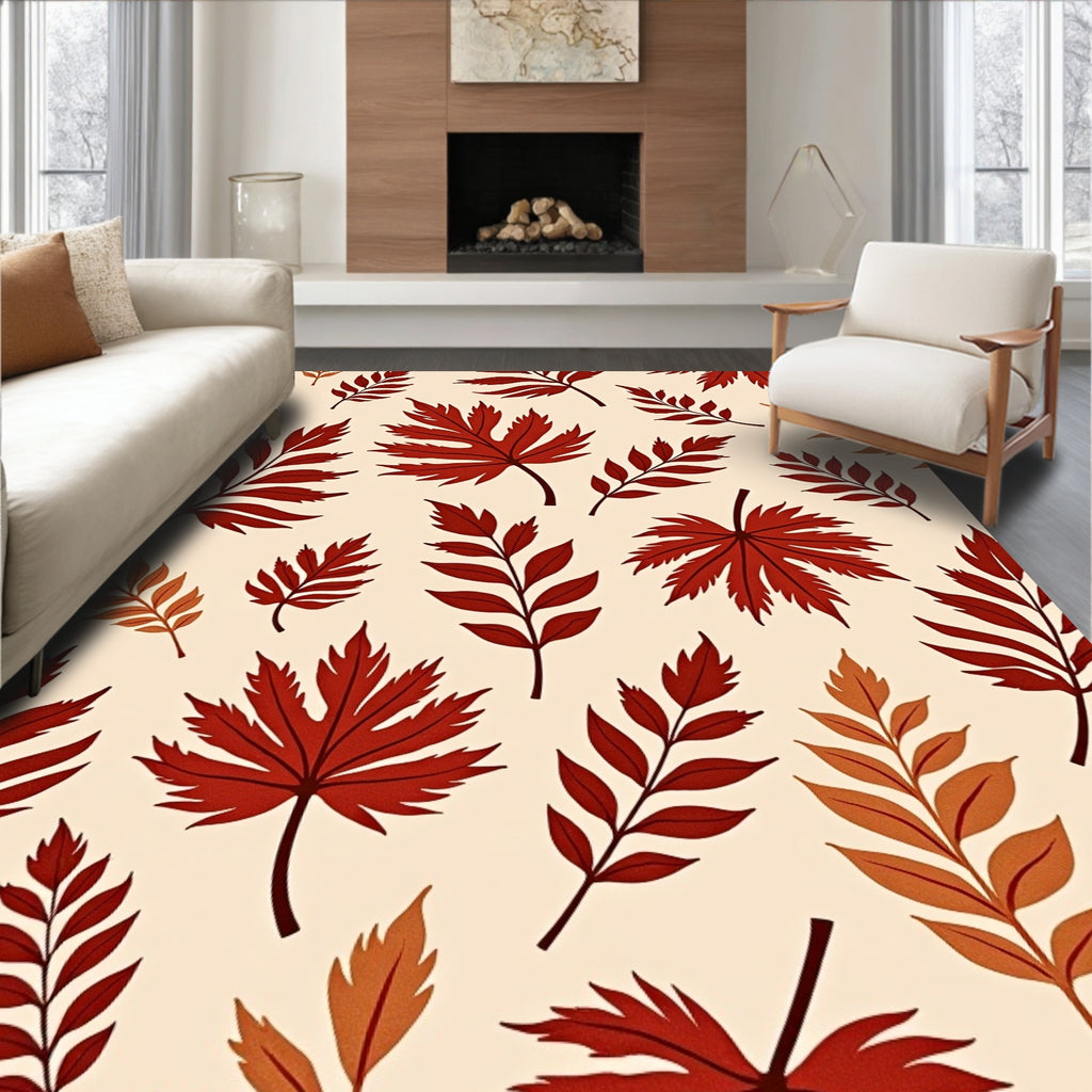 Crimson Autumn Leaf Medley Rug