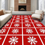 Classic Red White Snowflake Scatter Rug