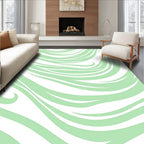 Pastel Green Flowing Wave Rug