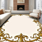 Ornate Gold Acanthus Leaf Border Rug