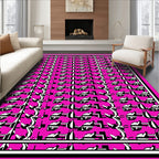 Hot Pink Geometric Abstract Repeating Rug