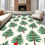 Green Pine Christmas Ornament Repeating Rug