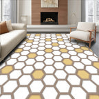 Modern Honeycomb Geometric Hexagon Rug