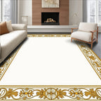 Golden Ochre Classic Floral Border Rug