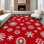 Red Festive Snowflake Assortment Rug