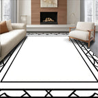 Art Deco Black Geometric Border Rug