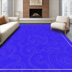 Deep Blue Swirl Abstract Rug
