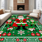 Festive Santa Claus Christmas Scene Rug
