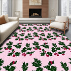 Festive Holly Berry Garland Rug