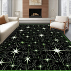 Radiant Starburst Black Green Rug
