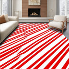 Crimson Diagonal Stripe Rug