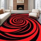 Vivid Red Swirl Spiral Rug