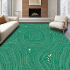 Jade Green Abstract Topographic Waves Rug