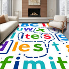 Vibrant Letter Collage Fun Rug