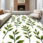 Fresh Green Leafy Branch Repeats Rug