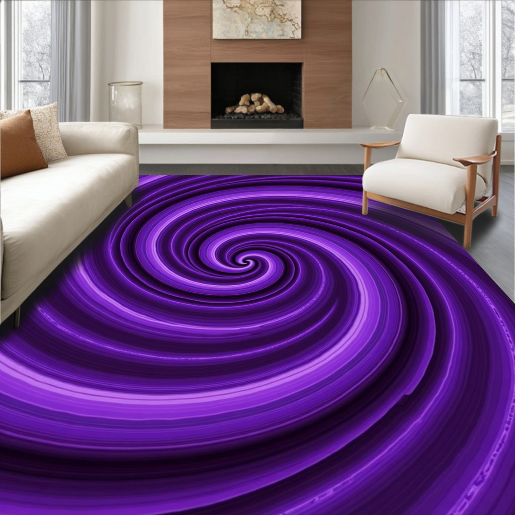 Vivid Purple Swirl Vortex Rug