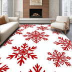 Crimson Snowflake Scatter Rug