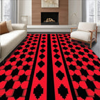 Geometric Diamond Stripe Red Rug