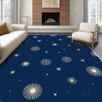 Navy Celestial Sunburst Star Rug