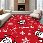 Ho Ho Ho Santa Snowflakes Rug
