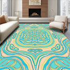 Azure Sea Swirl Mandala Rug
