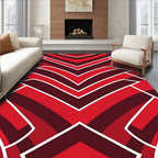 Bold Red Chevron Swirl Rug